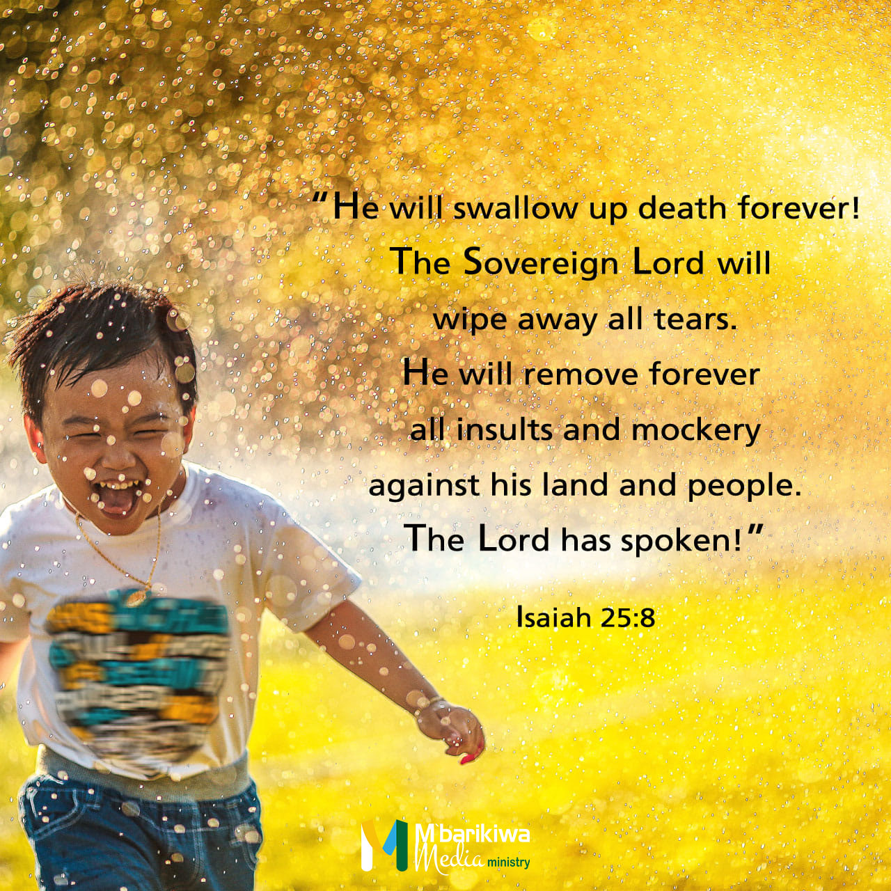 Verse Of The Day Isaiah 25 8 NIV Mbarikiwa Media